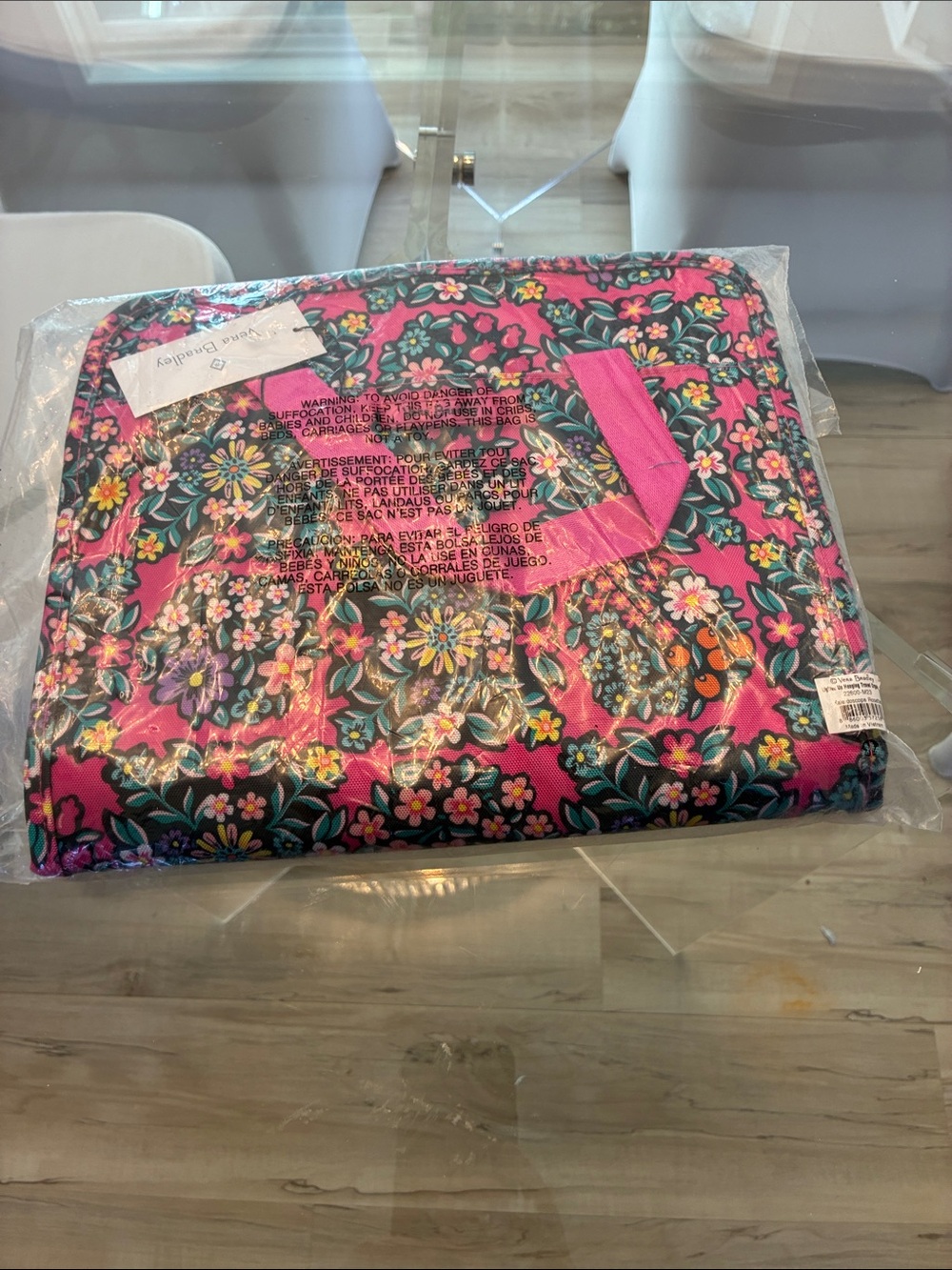Vera Bradley Hot Pink Floral Quilted Throw